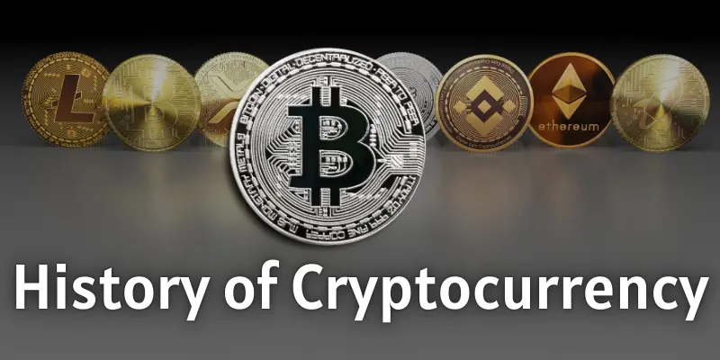 History of cryptocurrency image.